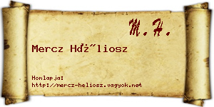 Mercz Héliosz névjegykártya
